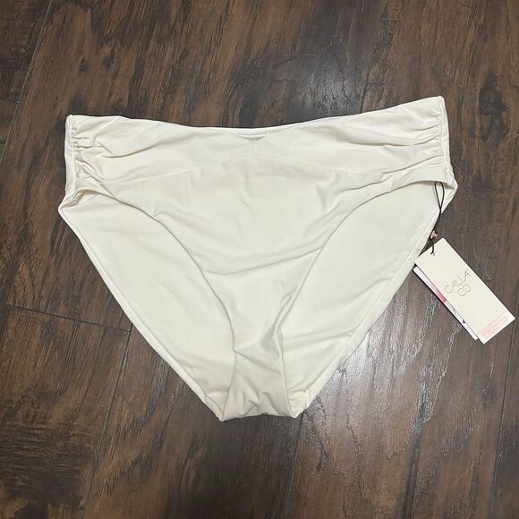 Calia Womens Cloud Cover Bikini Bottom Shirred VFront Mid Waisted Size Large NWT - Picture 1 of 6